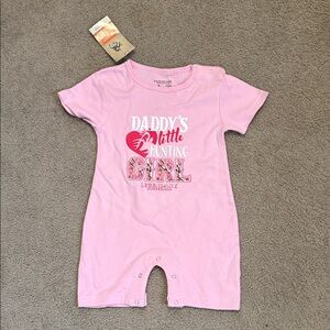 New Legendary Whitetails Pink Baby Romper with Graphic Print